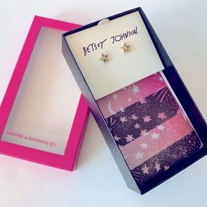 Betsy Johnson Earring & Bandana Gift Box Set NWT